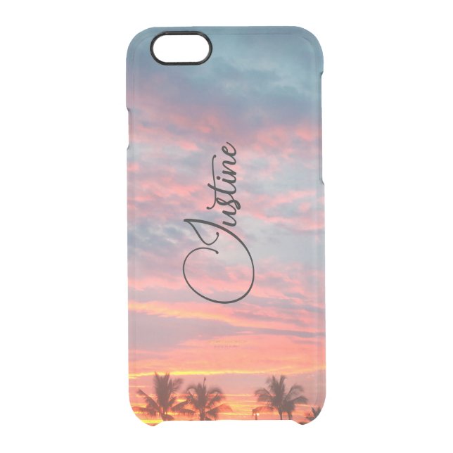 Dreamy Tropical Sunset Personalized Uncommon iPhone Case (Back)