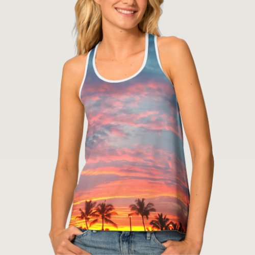 Dreamy tropical sunset tank top