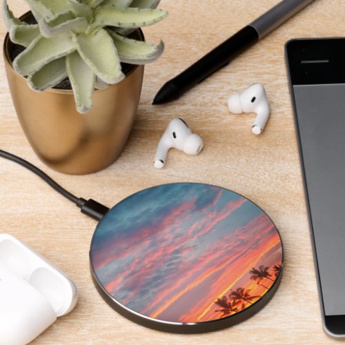 Dreamy Tropical Sunset  Wireless Charger