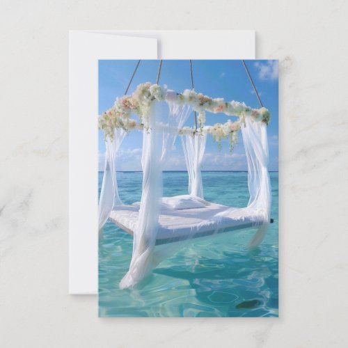 Dreamy Turquoise Sea Swing Elegant Thank You Card