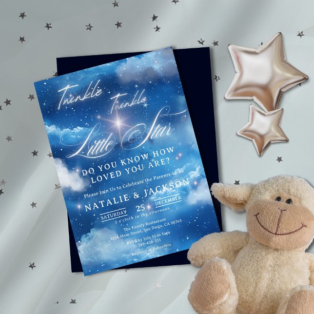 Dreamy Twinkle Twinkle Little Star Baby Shower Invitation (Dreamy Twinkle Twinkle Little Star Baby Shower Invitation)