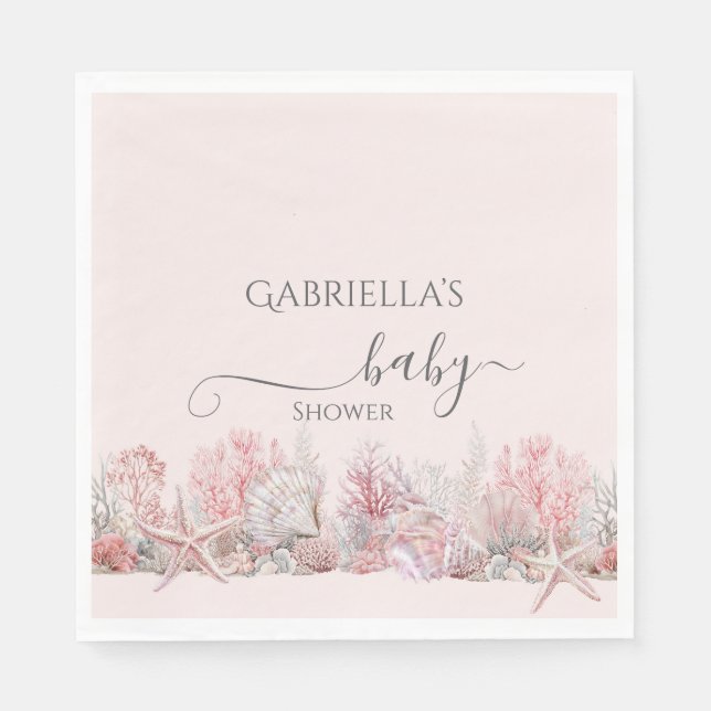 Dreamy Under the Sea Baby Shower Napkins (Front)