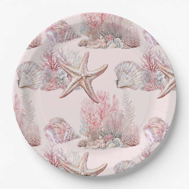 Dreamy Under the Sea Baby Shower Paper Plates (Front)
