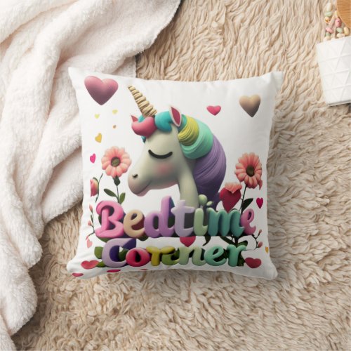Dreamy Unicorn   BEDTIME CORNER Throw Pillow