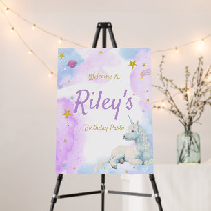 Dreamy Unicorn Birthday Party Welcome Sign