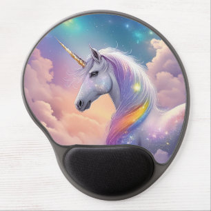Dreamy Unicorn Glitter Pastel Galaxy Cosmic Clouds Gel Mouse Pad