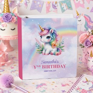 Dreamy Unicorn Pastel Colors Girl Birthday Binder