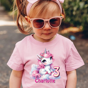 Dreamy unicorn pink age birthday  toddler t-shirt