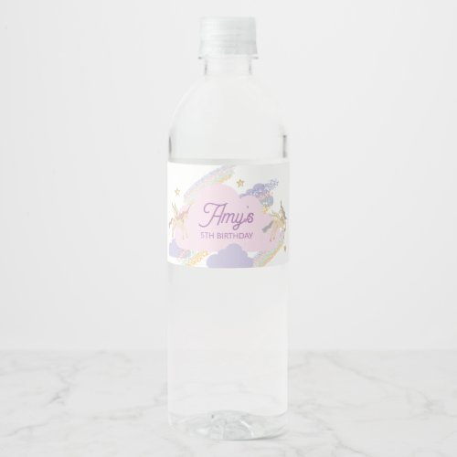 Dreamy Unicorn Water Bottle Label