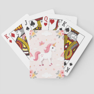 Dreamy Unicorns, Rainbows, Flowers, Cute Poker Cards