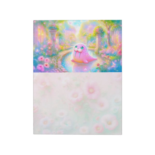 Dreamy Walrus Garden Notepad (Rotated)