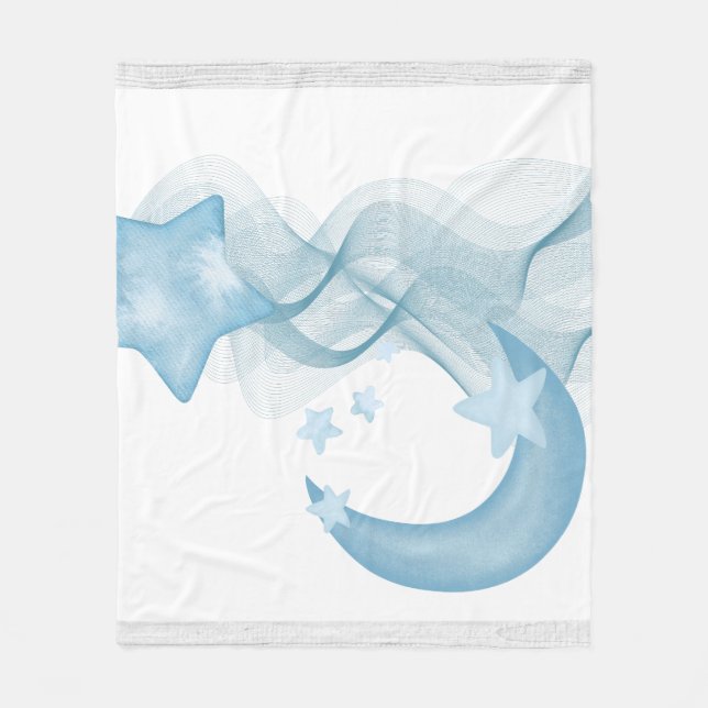 Dreamy Watercolor Abstract Fleece Blanket (Front)