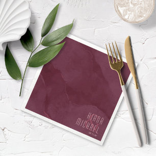 Dreamy Watercolor Abstract Wedding Burgundy ID817 Napkins
