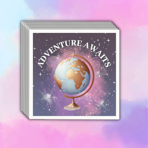 Dreamy Watercolor Adventure Awaits Baby Shower Napkins