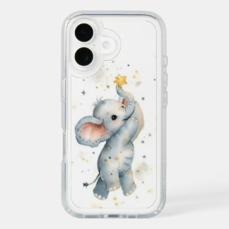 Dreamy Watercolor Baby Elephant & Stars phone case