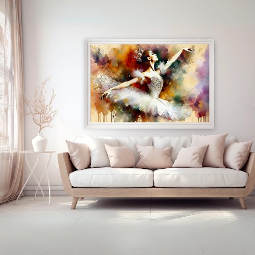 Dreamy Watercolor Ballerina Princess Poster