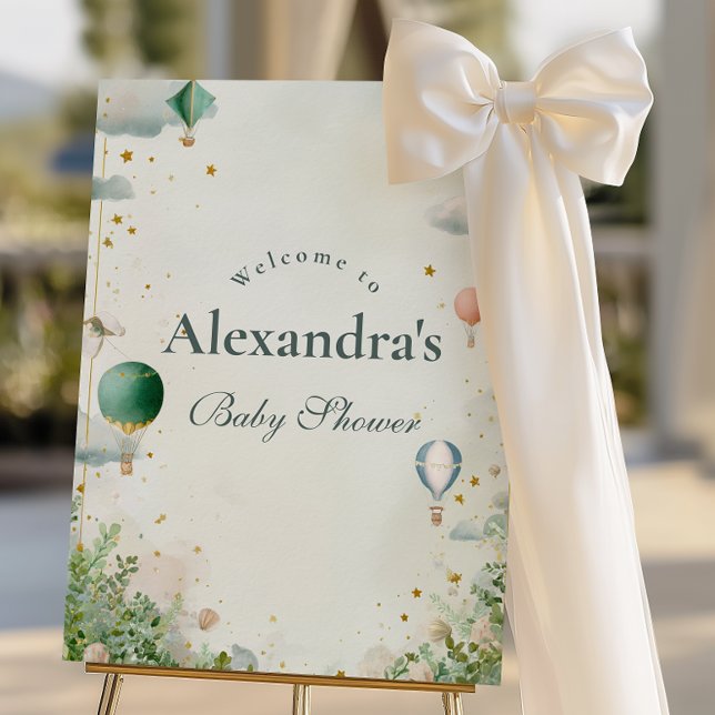 Dreamy Watercolor Balloon Baby Shower Foam Board (Creator Uploaded)