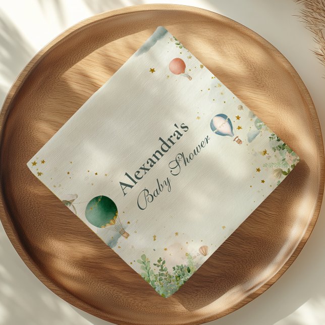 Dreamy Watercolor Balloon Baby Shower Napkins (Creator Uploaded)