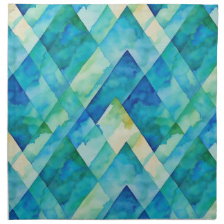 Dreamy watercolor blues and greens cloth napkin