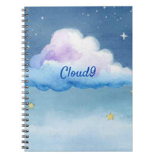 Dreamy Watercolor Cloud9 Starry Sky Notebook