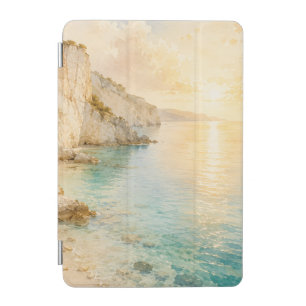 Dreamy Watercolor Coastal Cliffs at Sunrise iPad Mini Cover