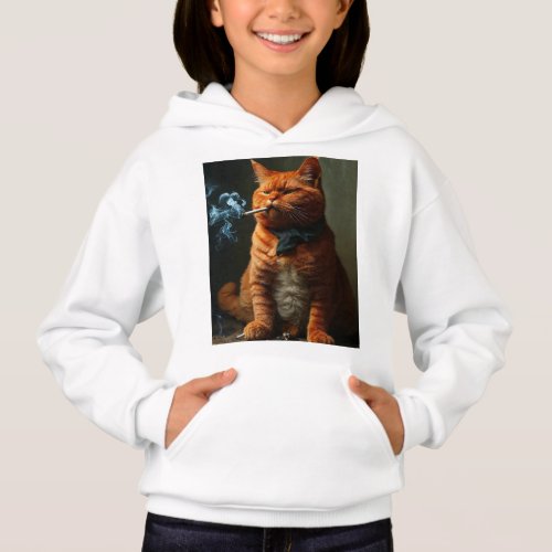  Dreamy Watercolor Fat Red Cat T_Shirt Hoodie