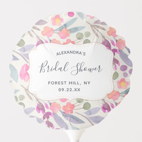 Dreamy Watercolor Floral  Bridal Shower Balloon