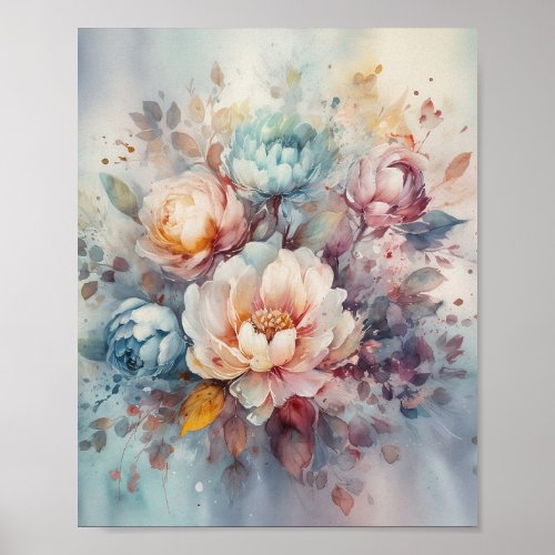  Dreamy Watercolor Floral Poster