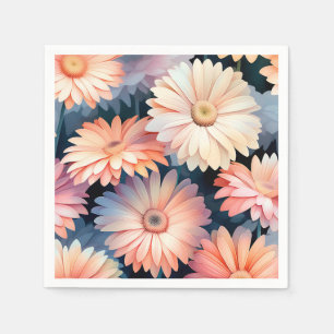 Dreamy Watercolor Gerbera Daisies Floral Napkins