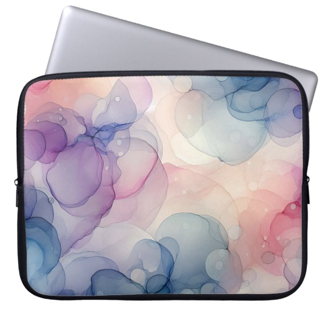 Dreamy Watercolor Ink Art Laptop Sleeve (Front)