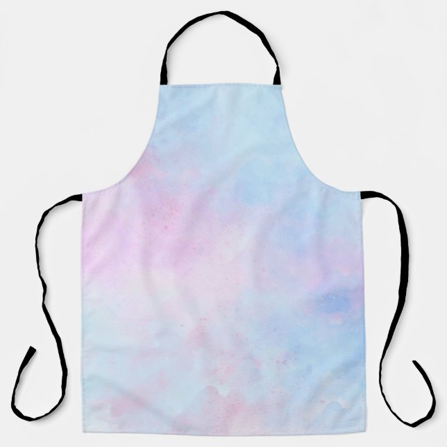 Dreamy Watercolor Pink Blue Turquoise Apron (Front)
