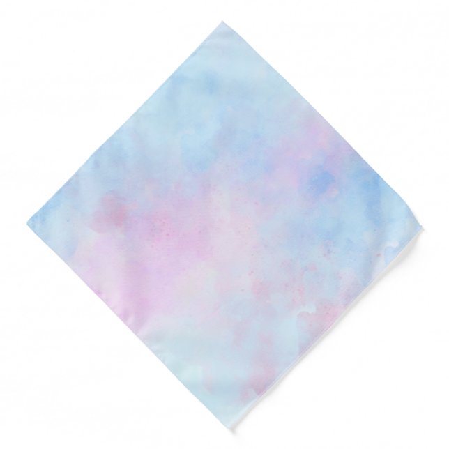 Dreamy Watercolor Pink Blue Turquoise Bandana (Front)