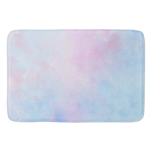 Dreamy Watercolor Pink Blue Turquoise Bath Mat