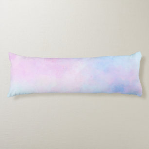 Dreamy Watercolor Pink Blue Turquoise Body Pillow