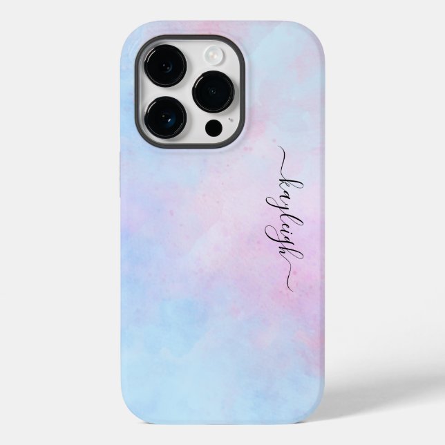 Dreamy Watercolor Pink Blue Turquoise Case-Mate iPhone Case (Back)