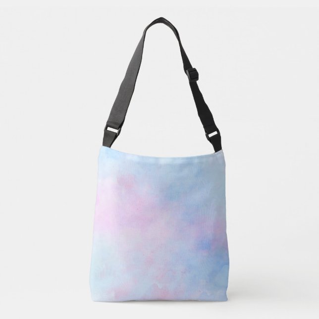 Dreamy Watercolor Pink Blue Turquoise Crossbody Bag (Front)