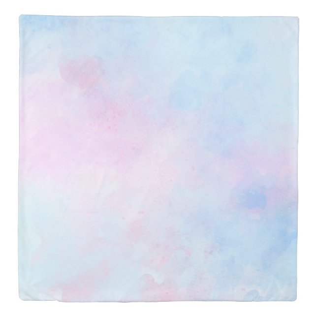 Dreamy Watercolor Pink Blue Turquoise Duvet Cover (Front)