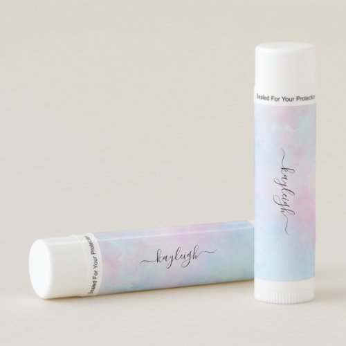 Dreamy Watercolor Pink Blue Turquoise Lip Balm