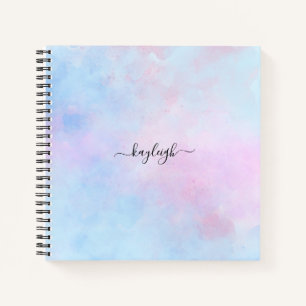Dreamy Watercolor Pink Blue Turquoise Notebook