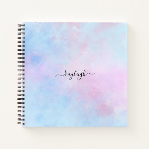 Dreamy Watercolor Pink Blue Turquoise Notebook