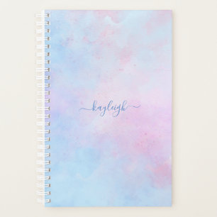 Dreamy Watercolor Pink Blue Turquoise Planner