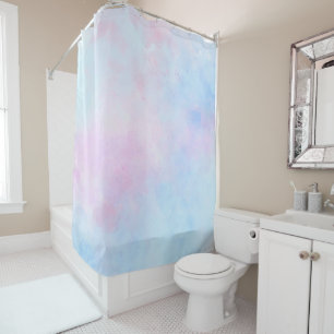 Dreamy Watercolor Pink Blue Turquoise Shower Curtain