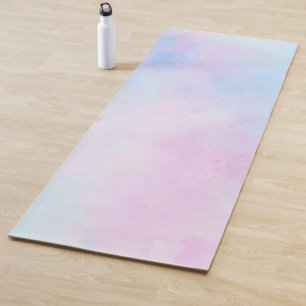 Dreamy Watercolor Pink Blue Turquoise Yoga Mat