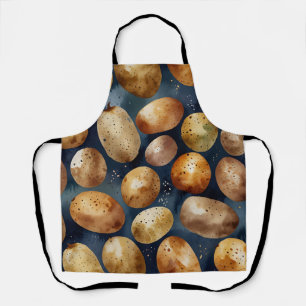 Dreamy Watercolor Potatoes in Gentle Ethereal Hues Apron