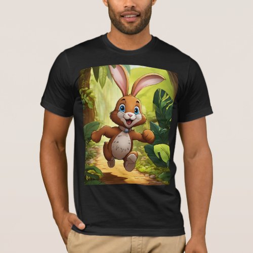 Dreamy Watercolor running rabbit T_Shirts
