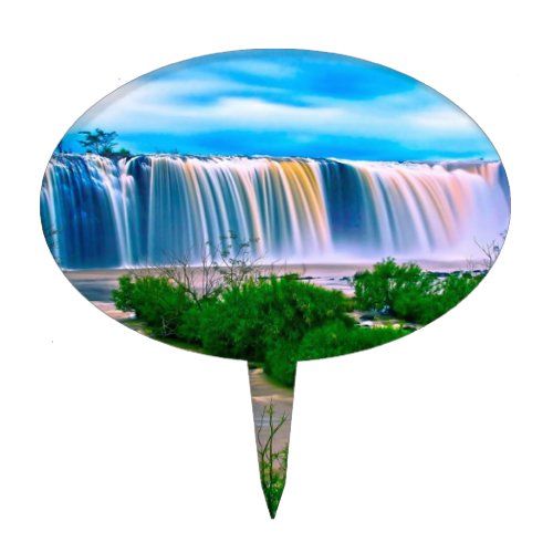 Dreamy Waterfall Landscape Cake Topper