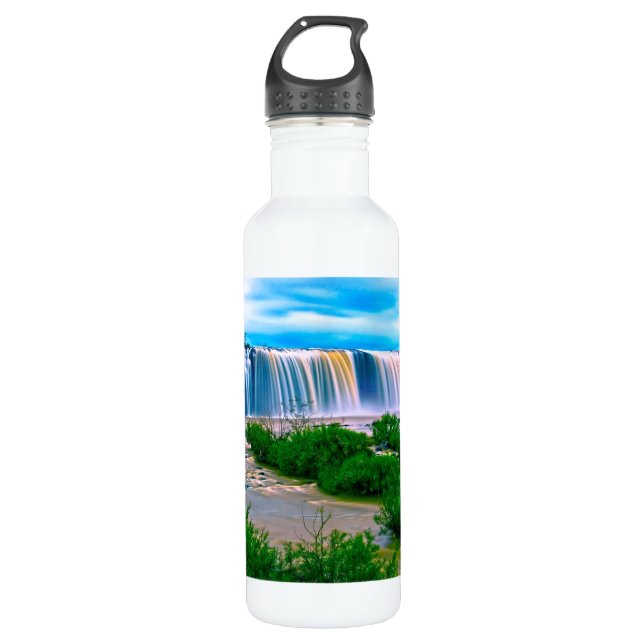 Dreamy Waterfall Landscape Water Bottle (Front)