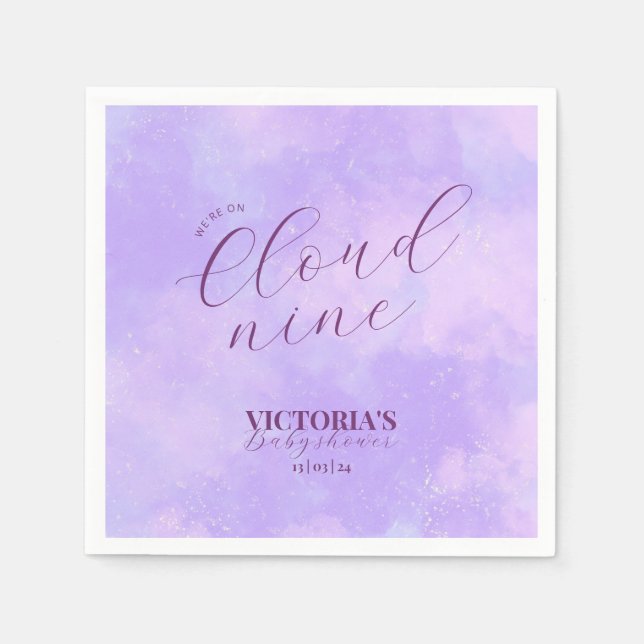 Dreamy We Are On Cloud Nine Baby Shower  Napkins (Front)