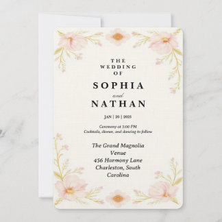 Dreamy Wedding Invitation Reveal Blush Florals