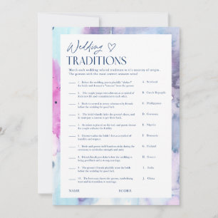 Dreamy Wedding Traditions Bridal Shower Game Card